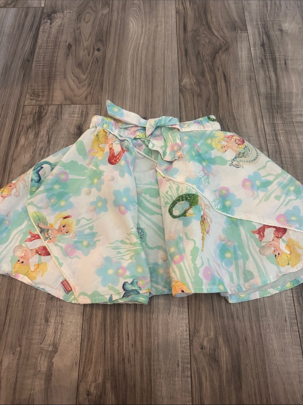 Oilily Pastel Mermaid Print Skater Skirt in White, Mint & Aqua 110 little girl